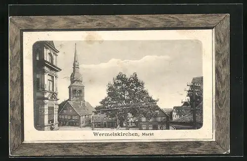 Präge-Passepartout-AK Wermelskirchen, Markt