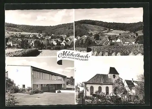 AK Michelbach am Heuchelberg, vier Ansichten der Ortschaft