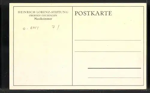 AK Oberhof / Thür., Heinrich-Lorenz-Stiftung, Musikzimmer