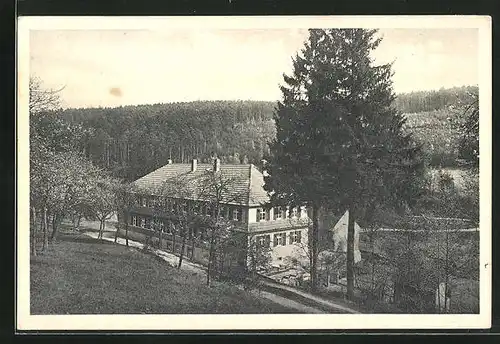 AK Eisenberg /Thür., Hotel-Pension Waldhaus Amtsschreibermühle, im Mühltal