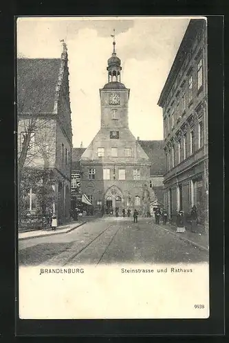AK Brandenburg, Steinstrasse und Rathaus