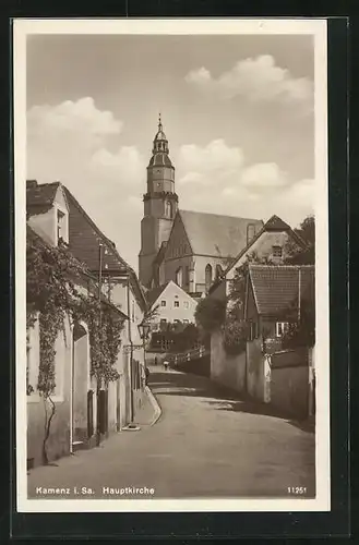 AK Kamenz i. Sa., Blick nach der Hauptkirche
