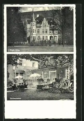 AK Bad Orb im Spessart, Park Villa, Fassade und Gartenansicht
