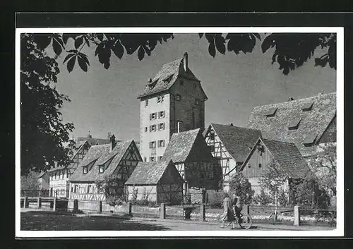 AK Hersbruck, Malerische Partie an der Pegnitz