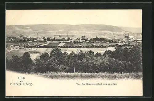 AK Hennef / Sieg, Ortsansicht von der Bergmannslust aus