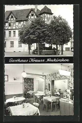 AK Neukirchen, Gasthaus und Metzgerei Krauss am Marktplatz