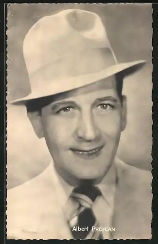 AK Schauspieler Albert Préjean mit einem Hut