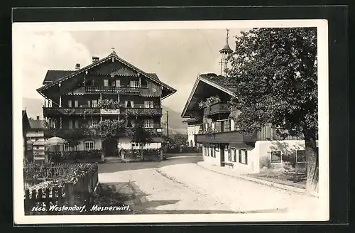 AK Westendorf, Strassenpartie am Gasthof Mesnerwirt