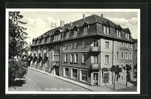 AK Bad Soden, Park-Hotel im Sonnenschein