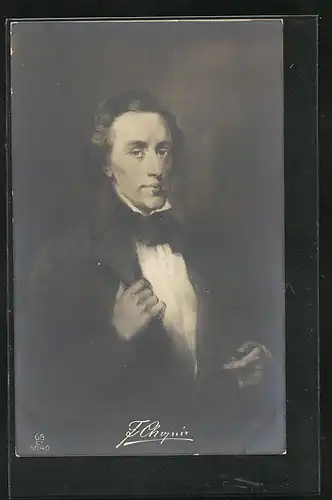 AK Komponist Frédéric Chopin, Halbportrait