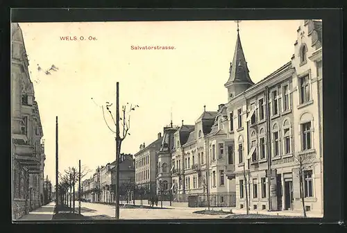 AK Wels, Blick in die Salvatorstrasse