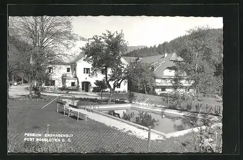 AK Rossleithen, Hotel-Pension Enghagengut mit Schwimmbecken