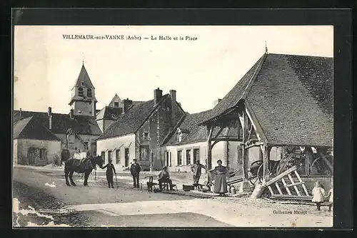 AK Villemaur-sur-Vanne, La Halle et la Place