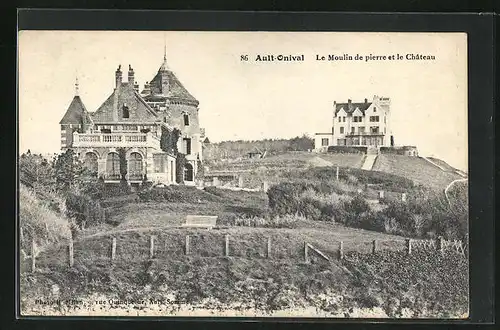 AK Ault-Onival, Le Moulin de pierre et le Château