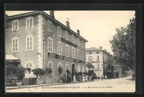 AK Saint-Symphorien-d`Ozon, Hotel du Louvre et Cafe-Restaurant Gonin, Hotel du Commerce