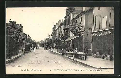 AK Saint-Rambert-d'Albon, la Rue Nationale