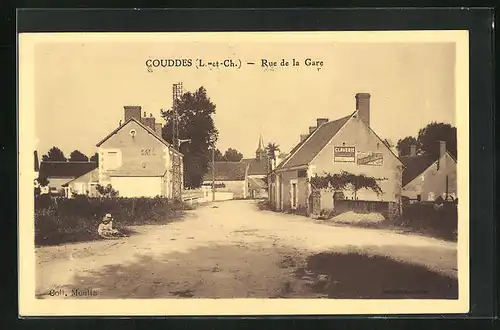 AK Couddes, Rue de la Gare