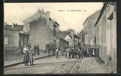 AK Saulx, La Grande-Rue, Strassenpartie