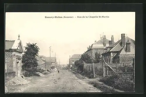 AK Esmery-Hallon, Rue de la Chapelle St-Martin, Strassenpartie