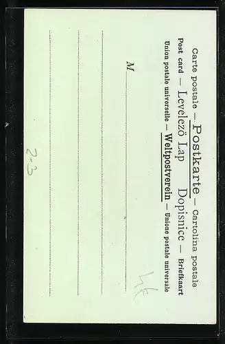 Lithographie La Poste au Cachemire, 4. Generalversammlung d. Bayer. Post- u. Telegraphen-Peronals 1904