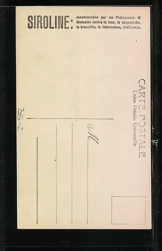 AK Frau mit einer Flasche Siroline in der Hand, Reklame