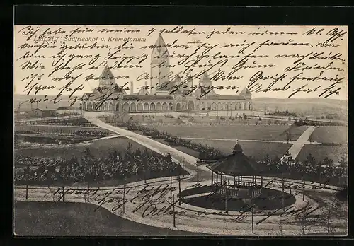 AK Leipzig, Südfriedhof und Krematorium