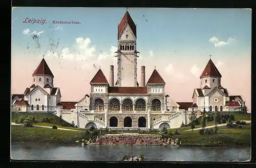 AK Leipzig, Krematorium, Totalansicht