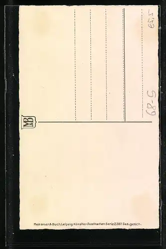Künstler-AK Meissner & Buch (M&B) Nr. 2387: Fräulein in geblümten rosa Rock