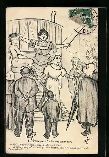 AK Au Vilagge, La Bonne Aventure, Aufführung auf einem Fest