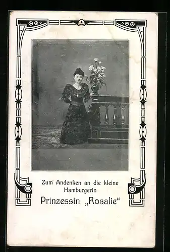 AK Prinzessin Rosalie, die kleine Hamburgerin im schwarzen Kleid