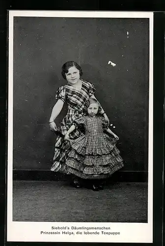 AK Siebold`s Däumlingsmenschen, Prinzessin Helga die lebende Teepuppe