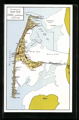 AK Sylt, Spezielle Landkarte der Insel und Umgebung