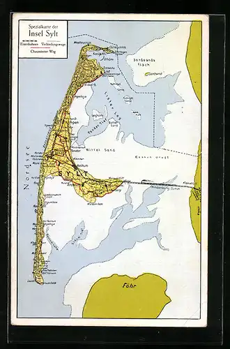 AK Sylt, Spezielle Landkarte der Insel und Umgebung