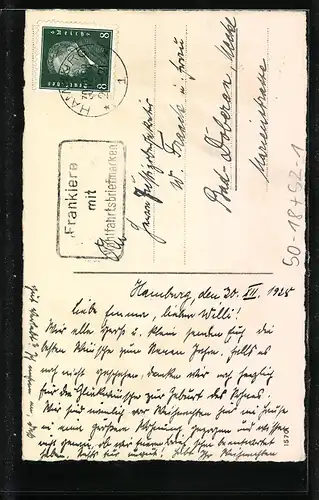 AK Schweine wandern mit Glücksklee ins neue Jahr