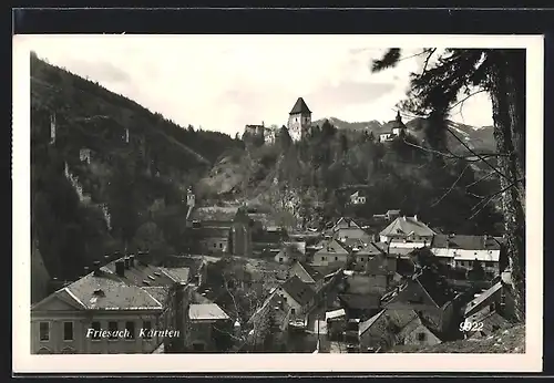 AK Friesach, Ortsansicht mit Blick auf Kirche