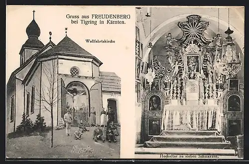 AK Moosburg, Freudenberg, Wallfahrtskirche mit Hochaltar