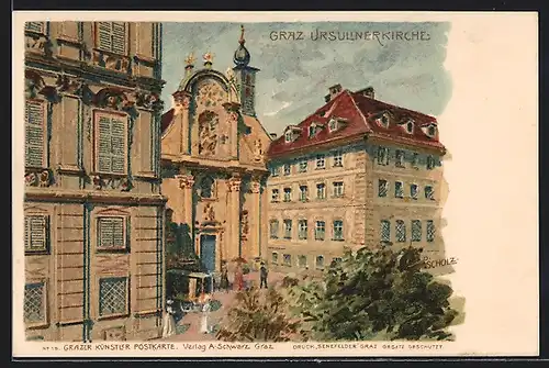 Künstler-AK Graz, Ursulinerkirche