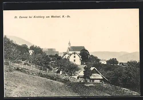 AK St. Corona bei Kirchberg a. W., Gesamtansicht aus der Vogelschau