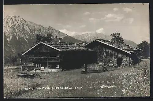 AK Judenstein, Anderlhaus vor Bergkulisse