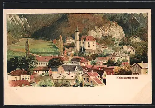 Künstler-AK Kaltenleutgeben, Blick auf den Ort