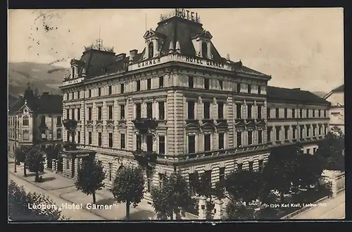 AK Leoben, Blick zum Hotel Gärner