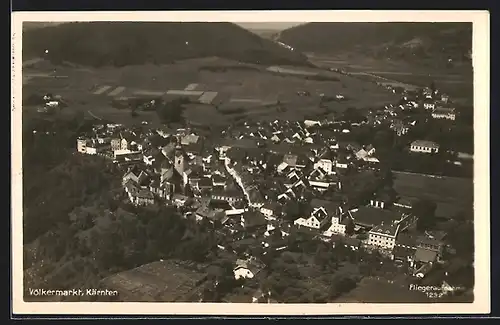 AK Völkermarkt /Kärnten, Ortsansicht von oben