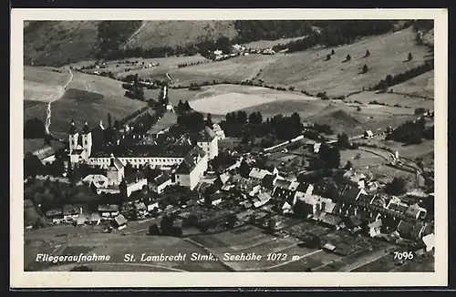 AK St. Lambrecht /Stmk., Ortsansicht bei Tag, Fliegeraufnahme