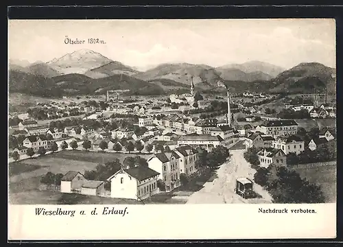 AK Wieselburg a. d. Erlauf, Teilansicht mit Strassenpartie und Ötscher