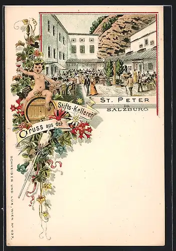 Lithographie Salzburg, Stifts-Kellerei St. Peter