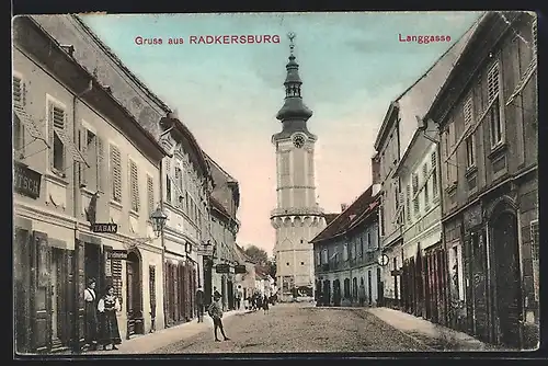 AK Radkersburg, Langgasse mit Geschäften