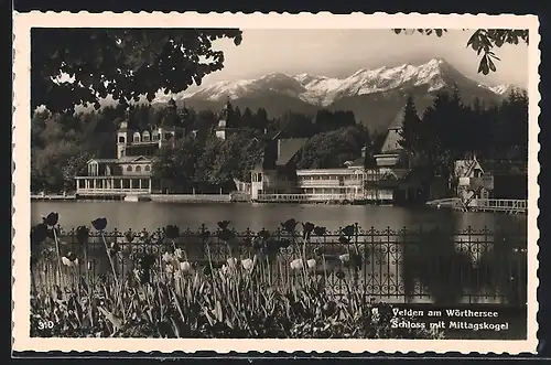 AK Velden am Wörthersee, Schloss mit Mittagskogel