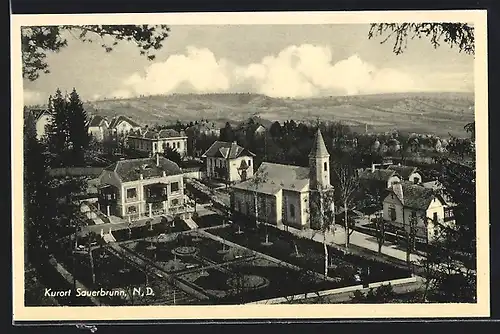 AK Bad Sauerbrunn, Ortsansicht aus der Vogelschau
