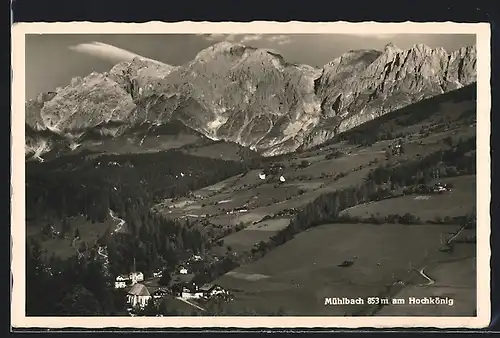 AK Mühlbach am Hochkönig, Panorama mit Kirche