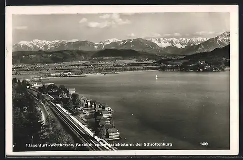 AK Klagenfurt /Wörthersee, Ausblick vom Aussichtsturm der Schrottenburg